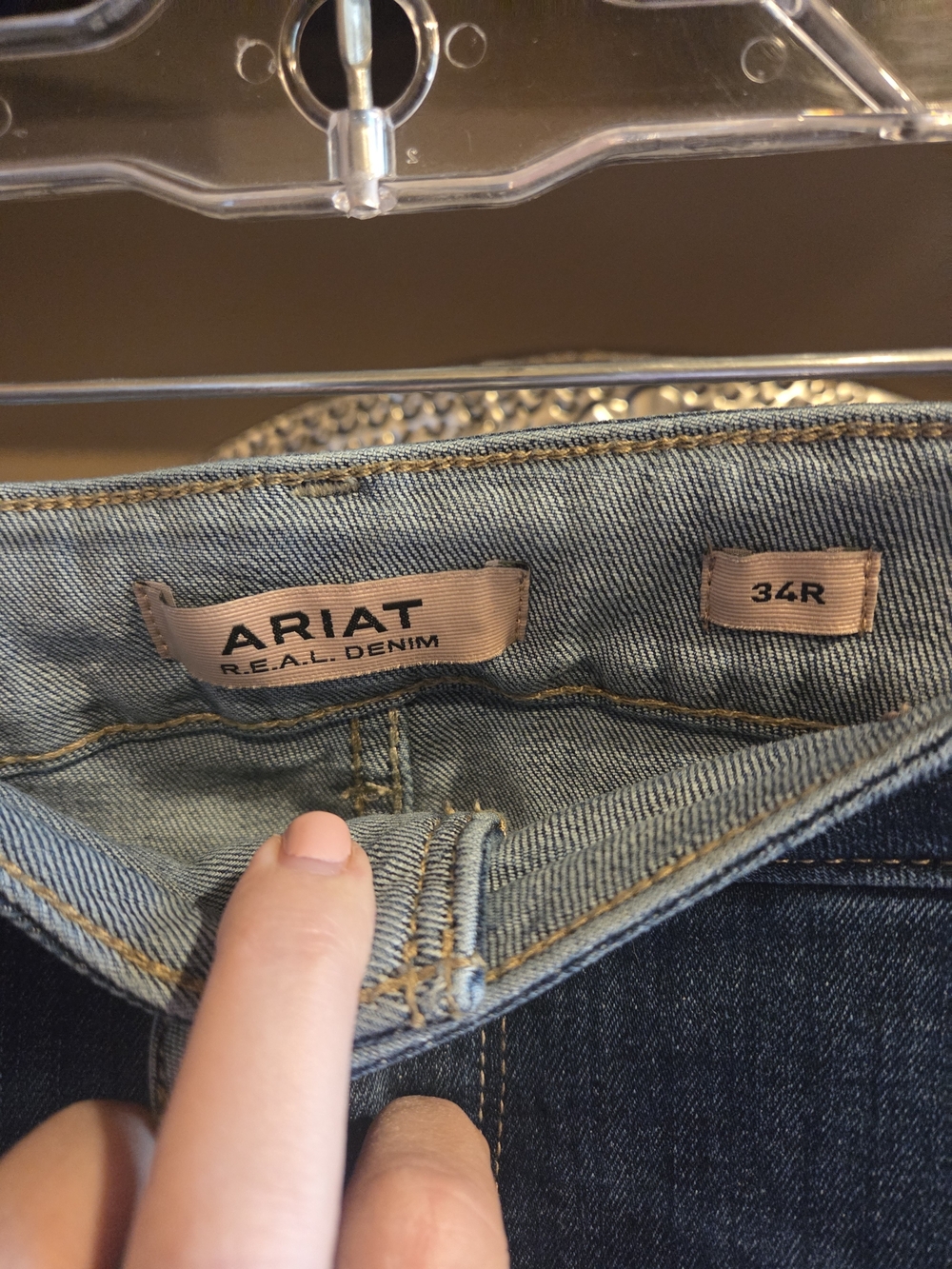 Ariat Women's Dark Blue Denim Jeans with Light Wash Waistband